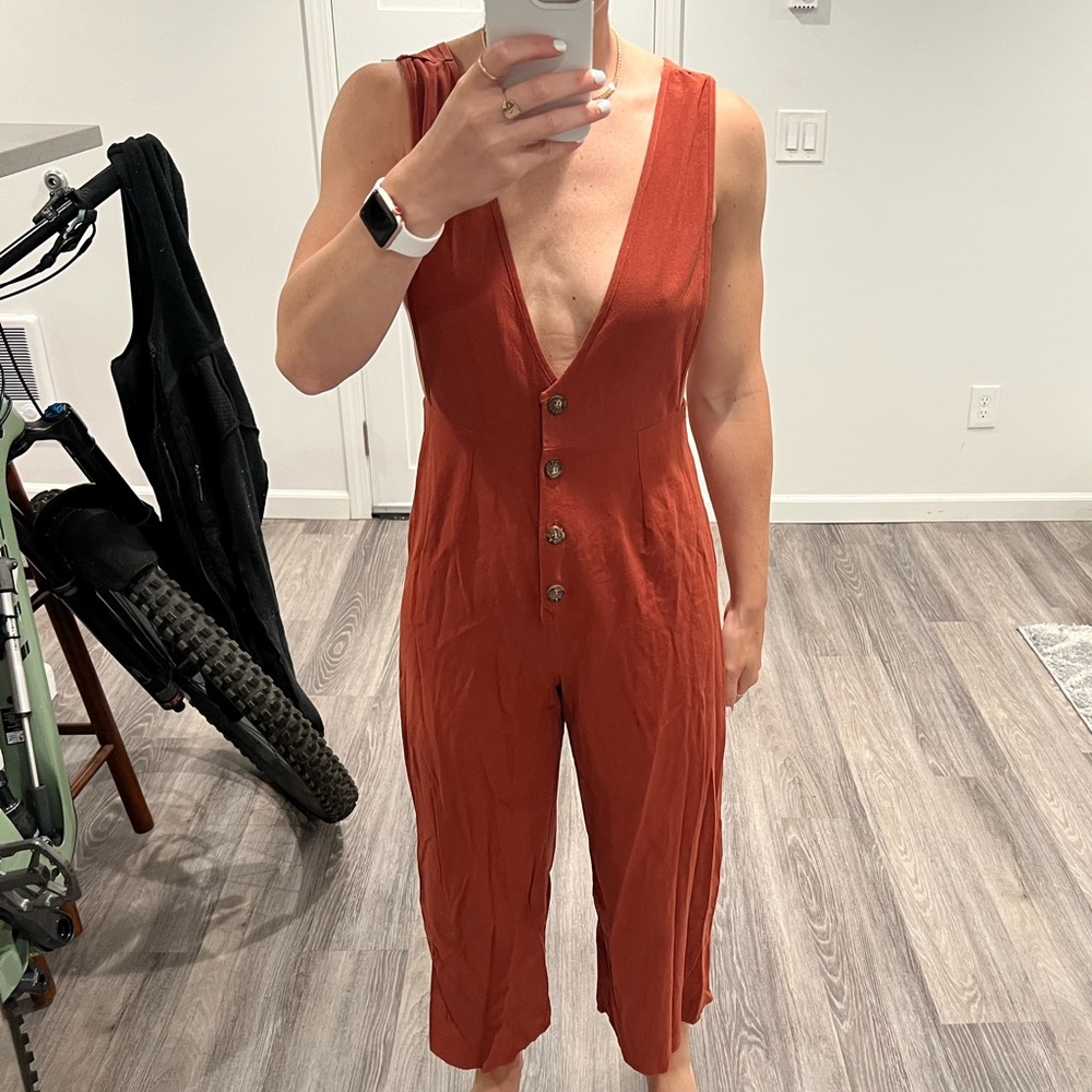 Burnt orange/red jumpsuit